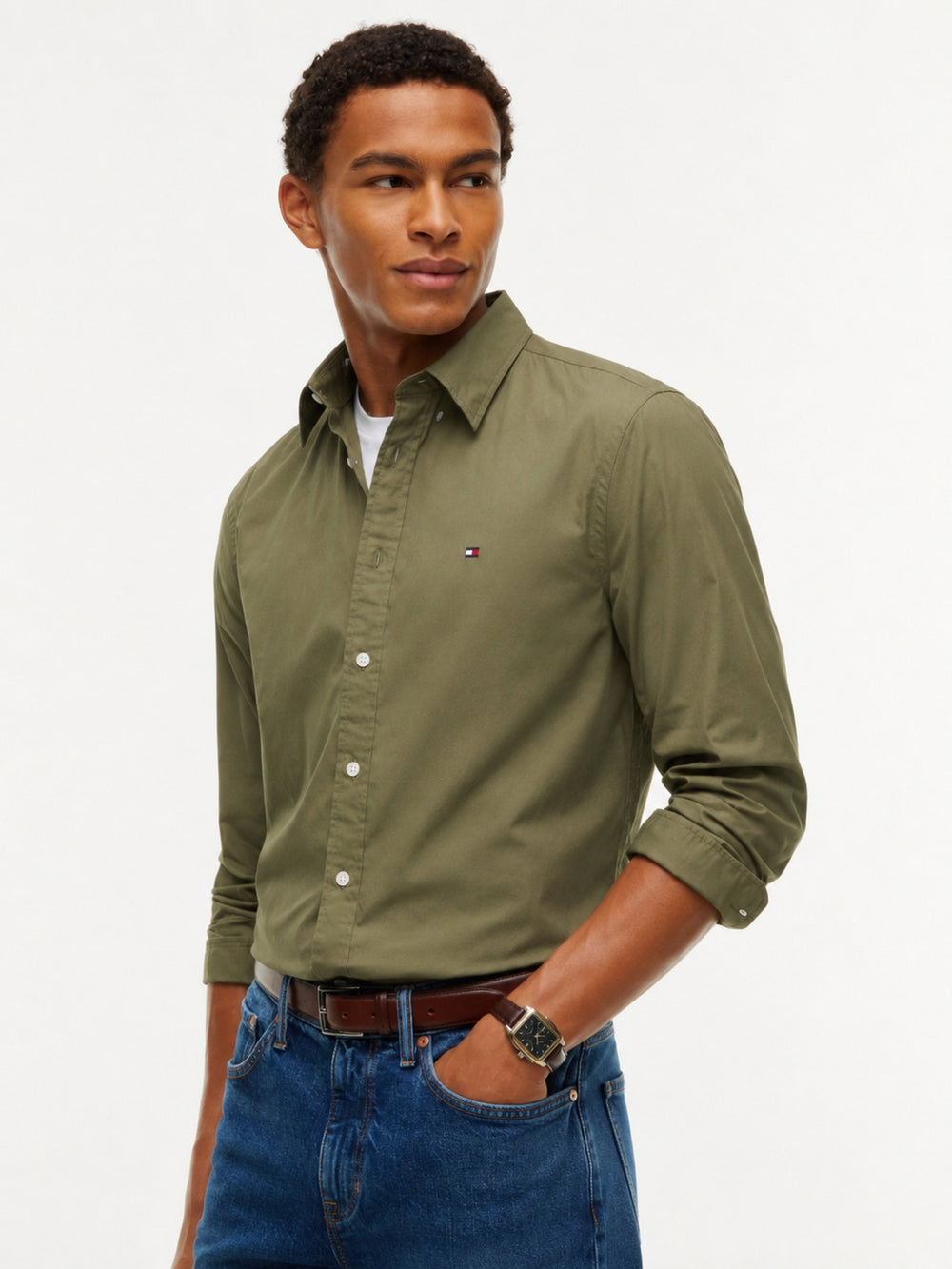Regular Fit Solid Poplin Shirt