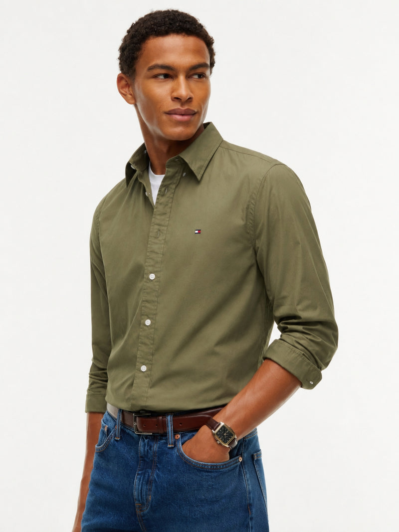 Regular Fit Solid Poplin Shirt