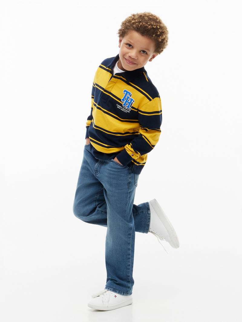 Kids Long-Sleeve Stripe Polo