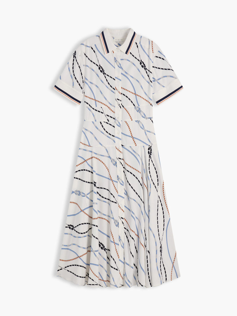 Half Sleeve Aop Viscose Shirt Dress
