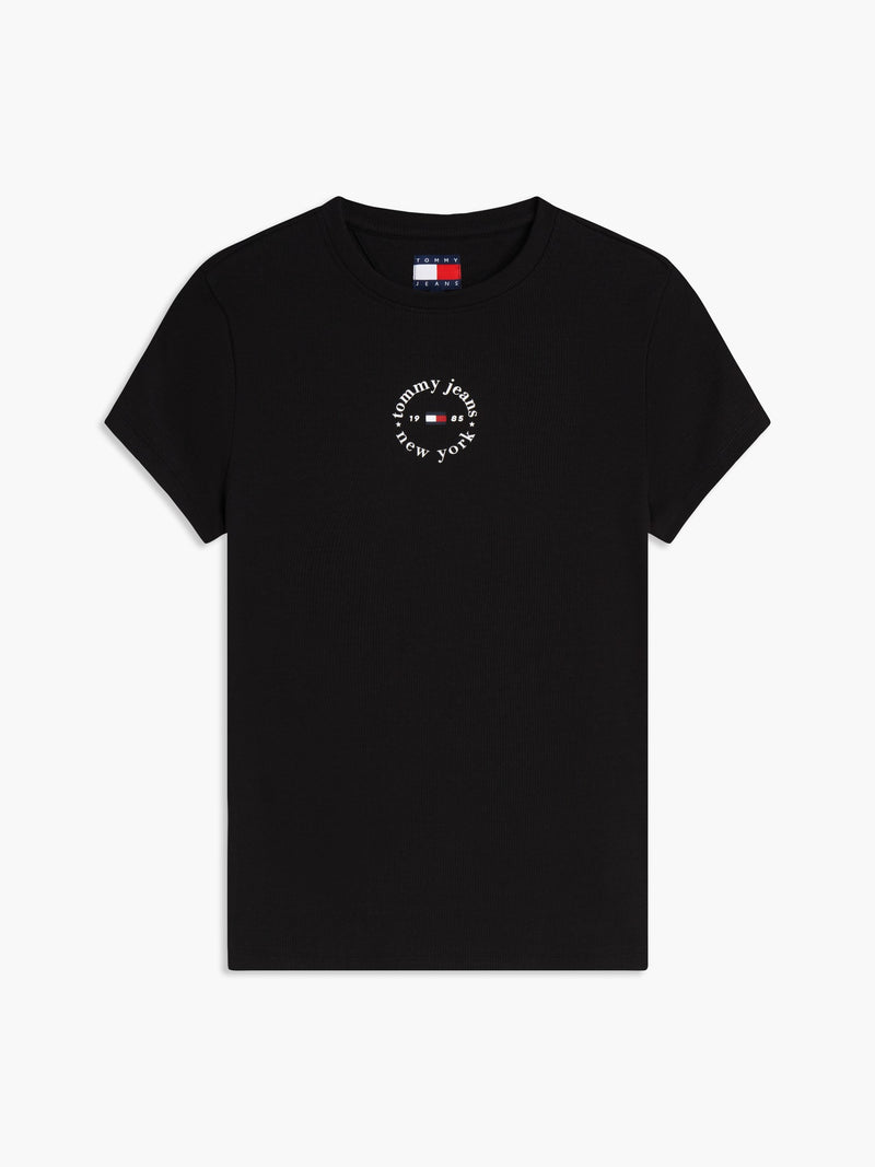 Solid Slim Fit Half Sleeve Ribbed T-Shirt