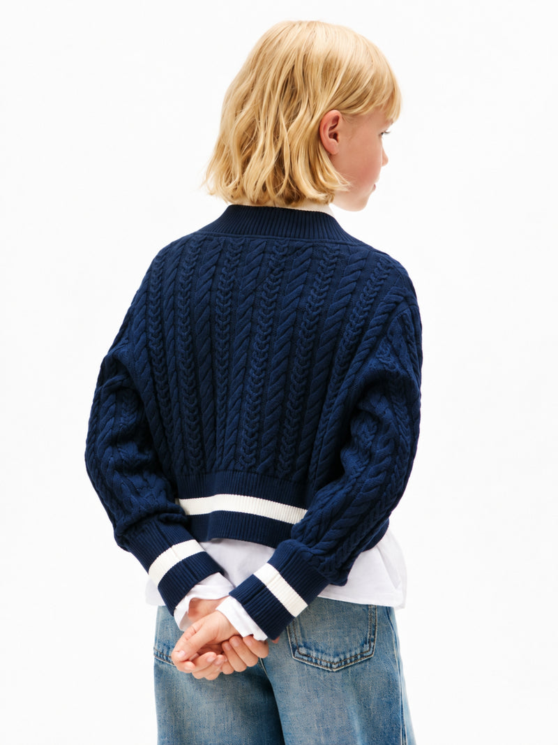 Kids Cable Knit Cropped Sweater