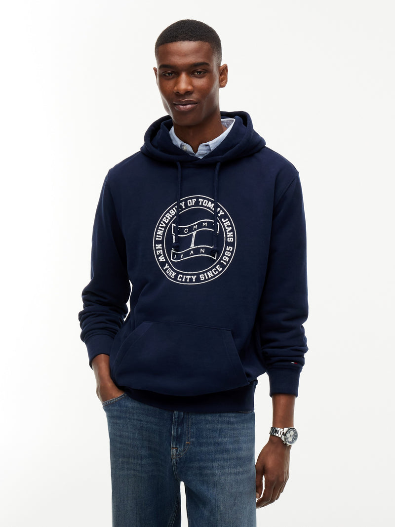 Regular Fit Diagonal Terry Hooded Sweatshirt