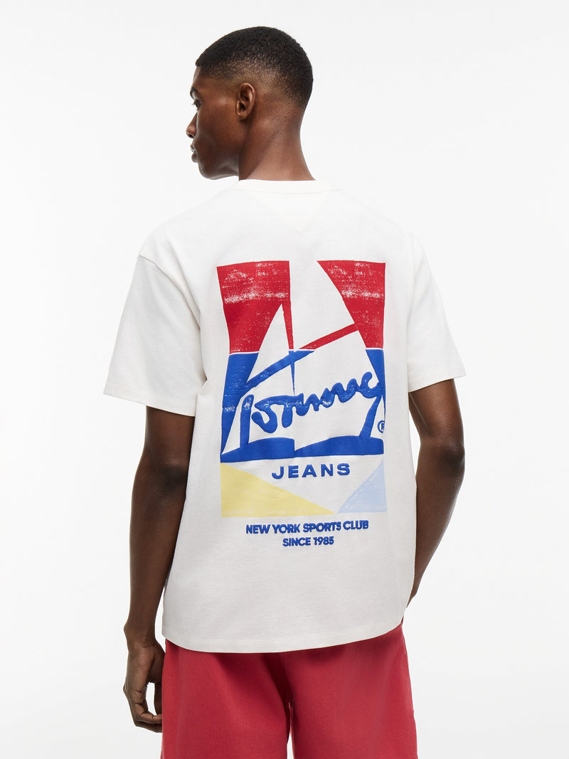 Relaxed Fit Sailboat Back Graphic T-Shirt