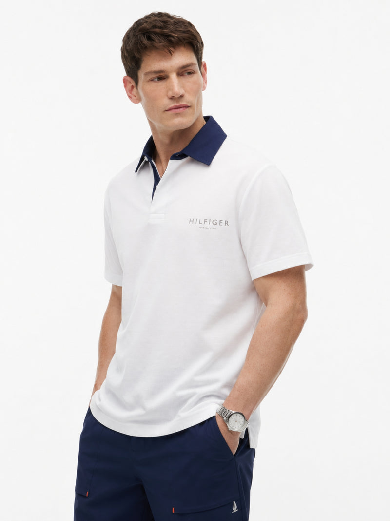 Contrast Collar Rugby Polo