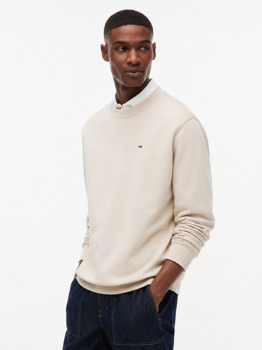 Regular Fit Brushed Fleece Crew Neck Sweatshirt