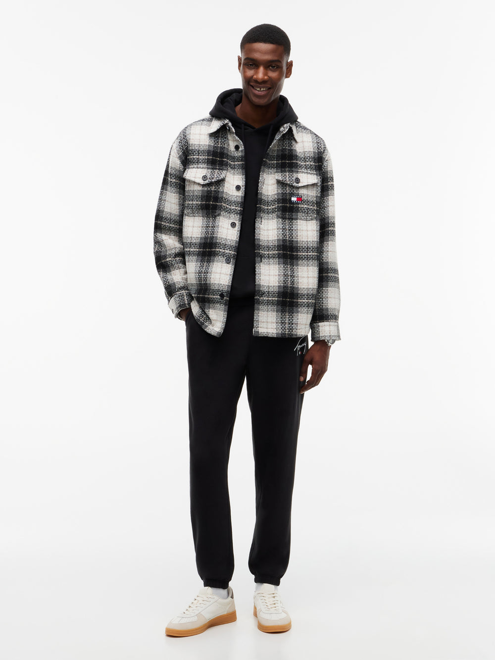 Regular Sueded Terry Black Track Pant