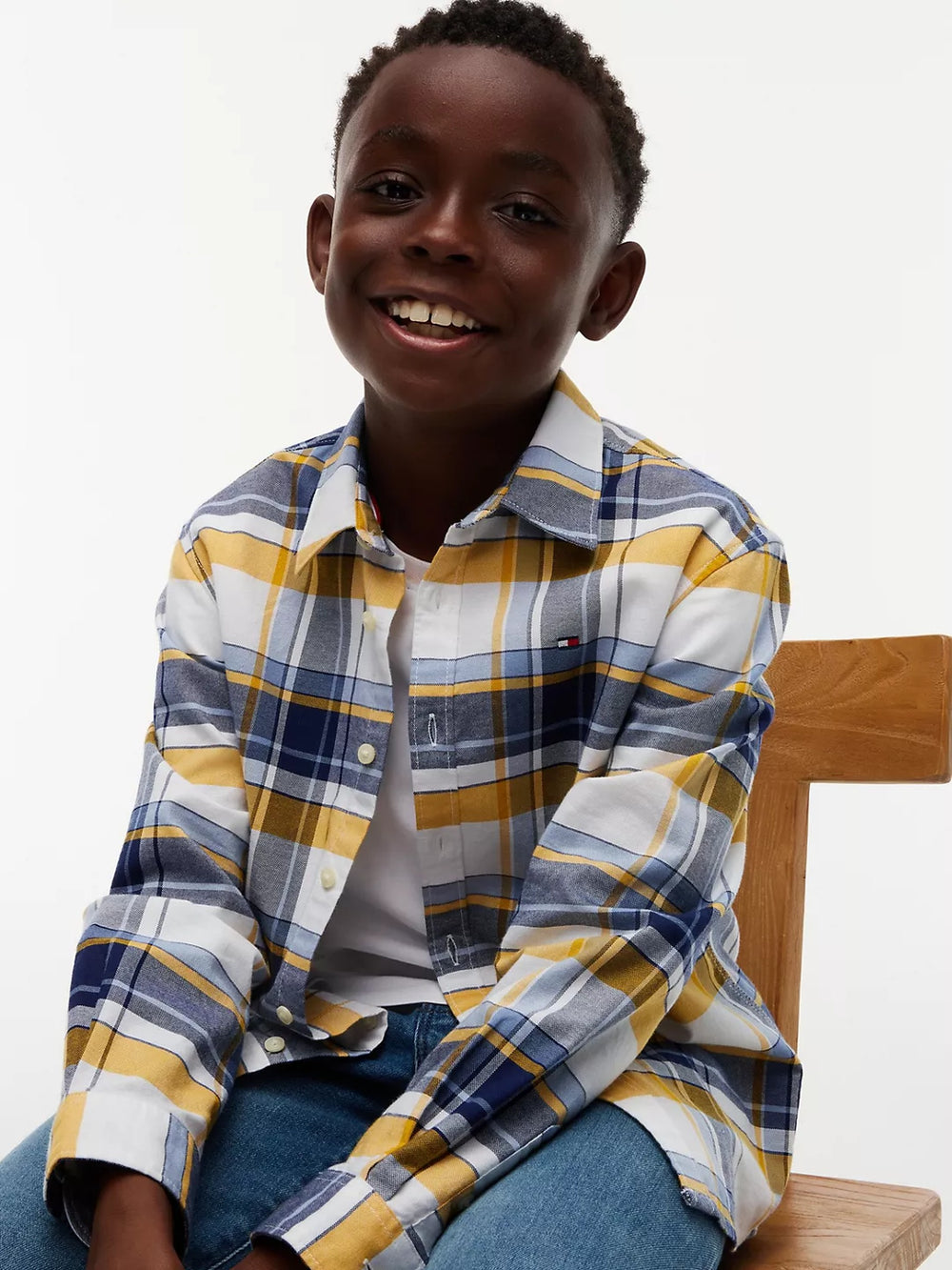 Kids Stretch Check Shirt