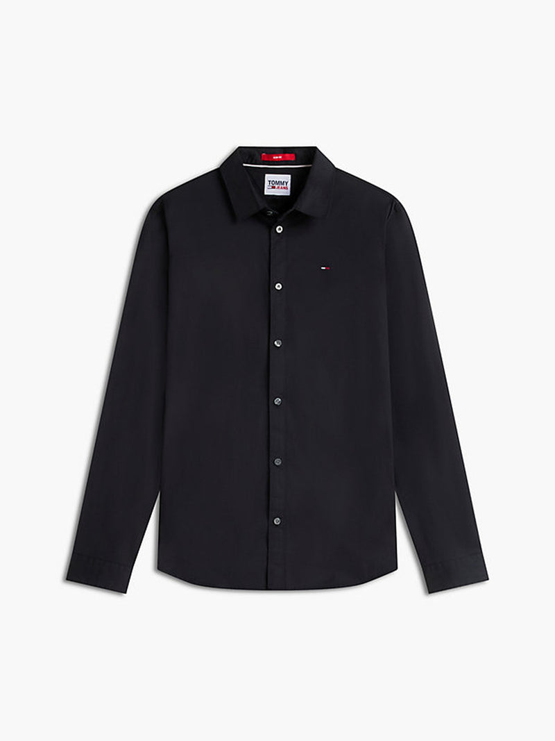 Slim Fit Solid Stretch Poplin Shirt