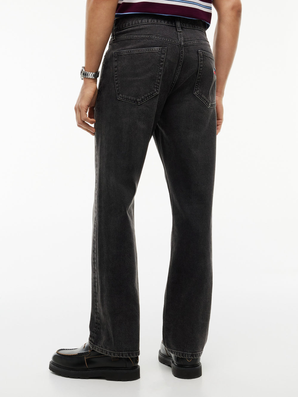 Men Otis Regular Straight Washed Black Jeans