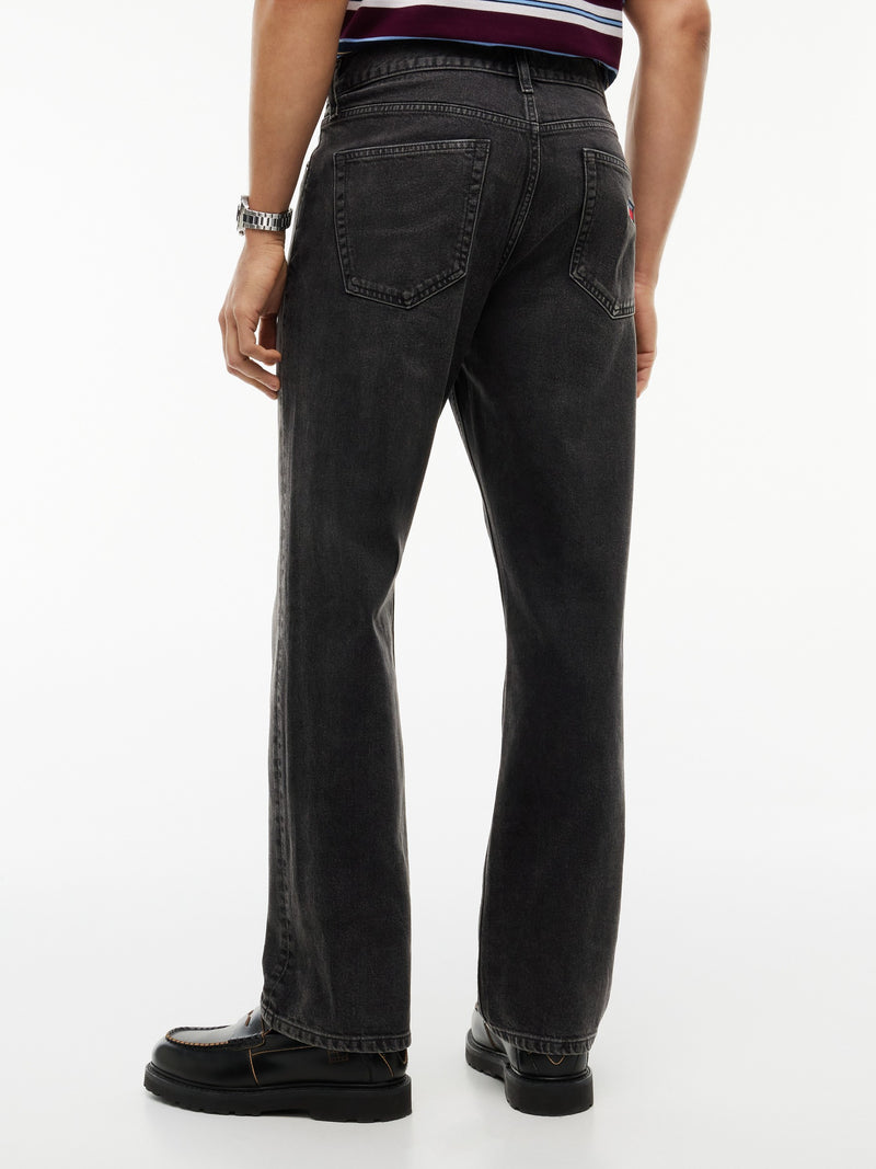 Men Otis Regular Straight Washed Black Jeans