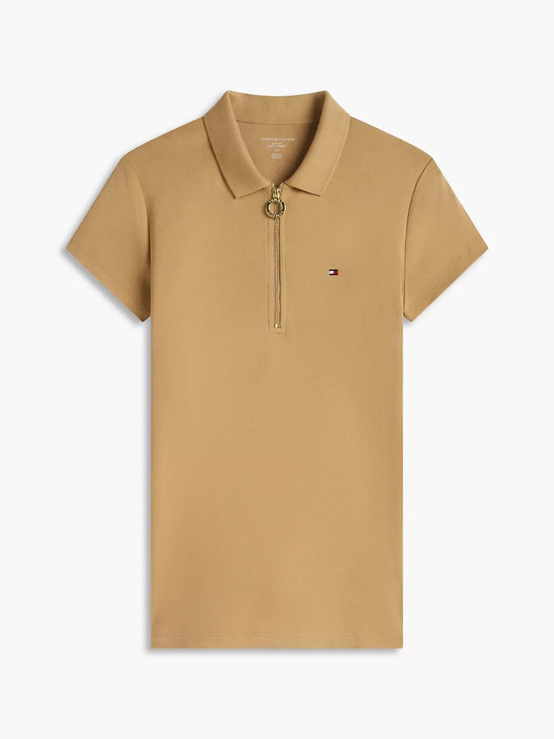 Solid Slim Fit Half Sleeve Ribbed Polo