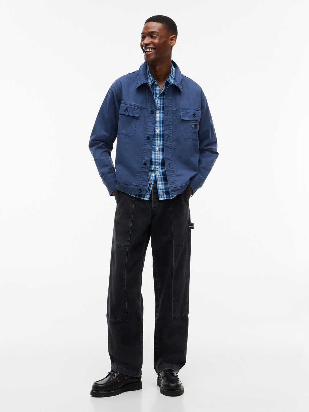 Oversized Fit Solid Overshirt Shirt