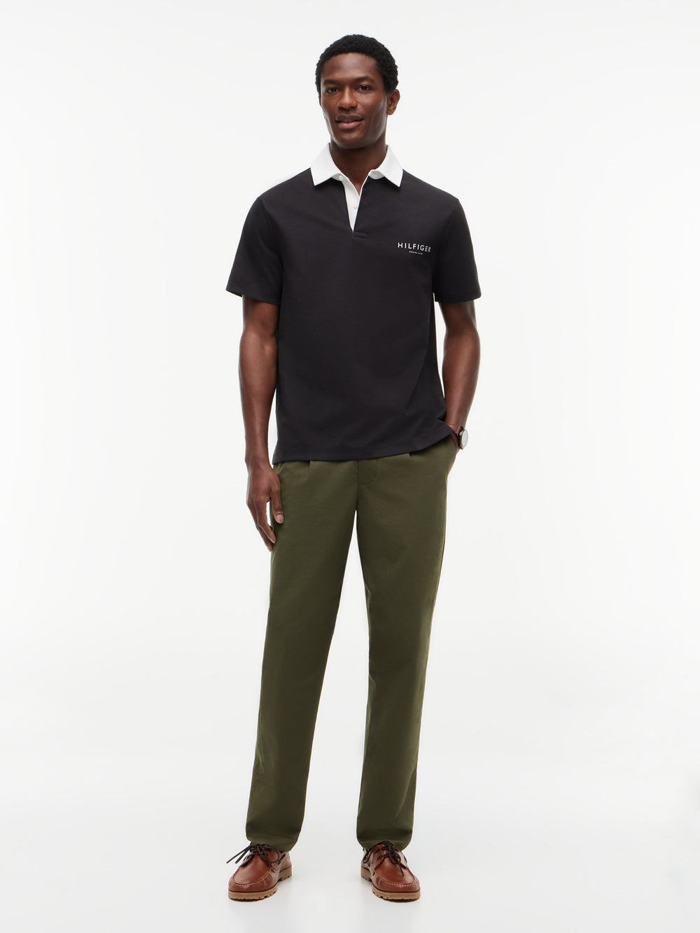 Contrast Collar Rugby Polo