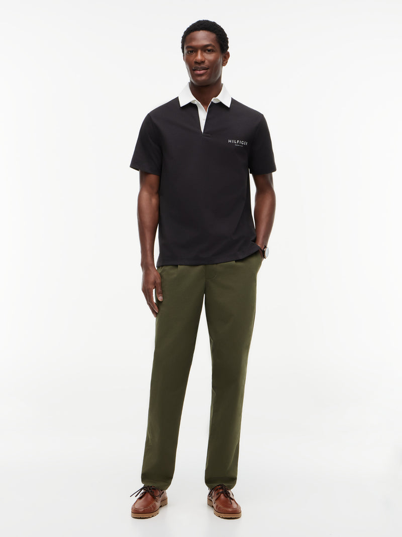 Contrast Collar Rugby Polo
