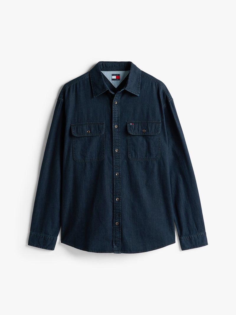 Relaxed Fit Washed Denim Shirt