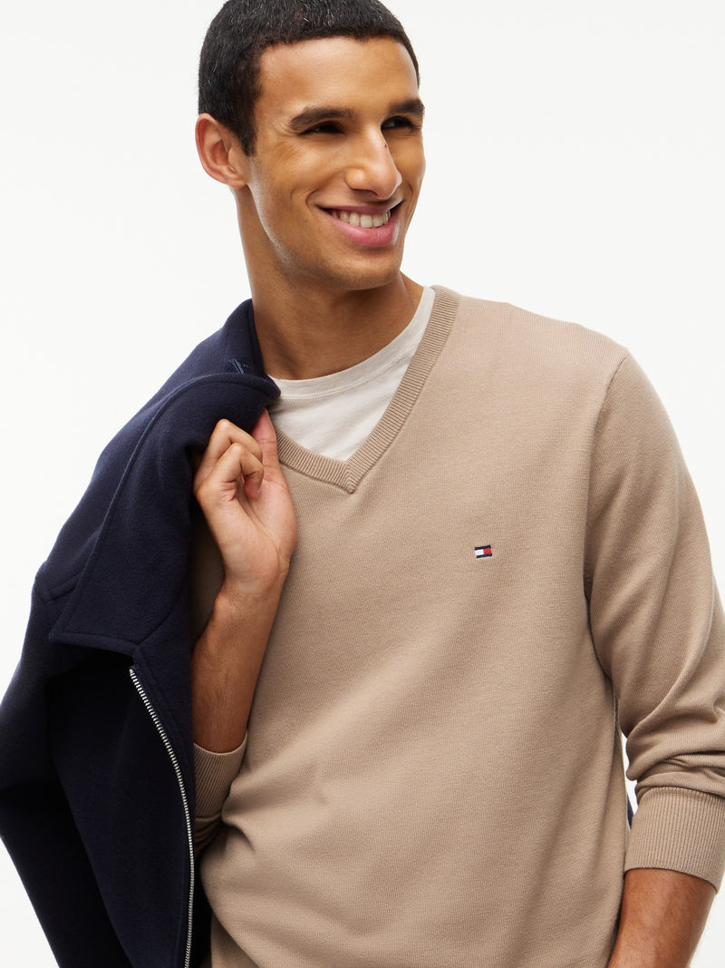 V Neck Solid Sweater
