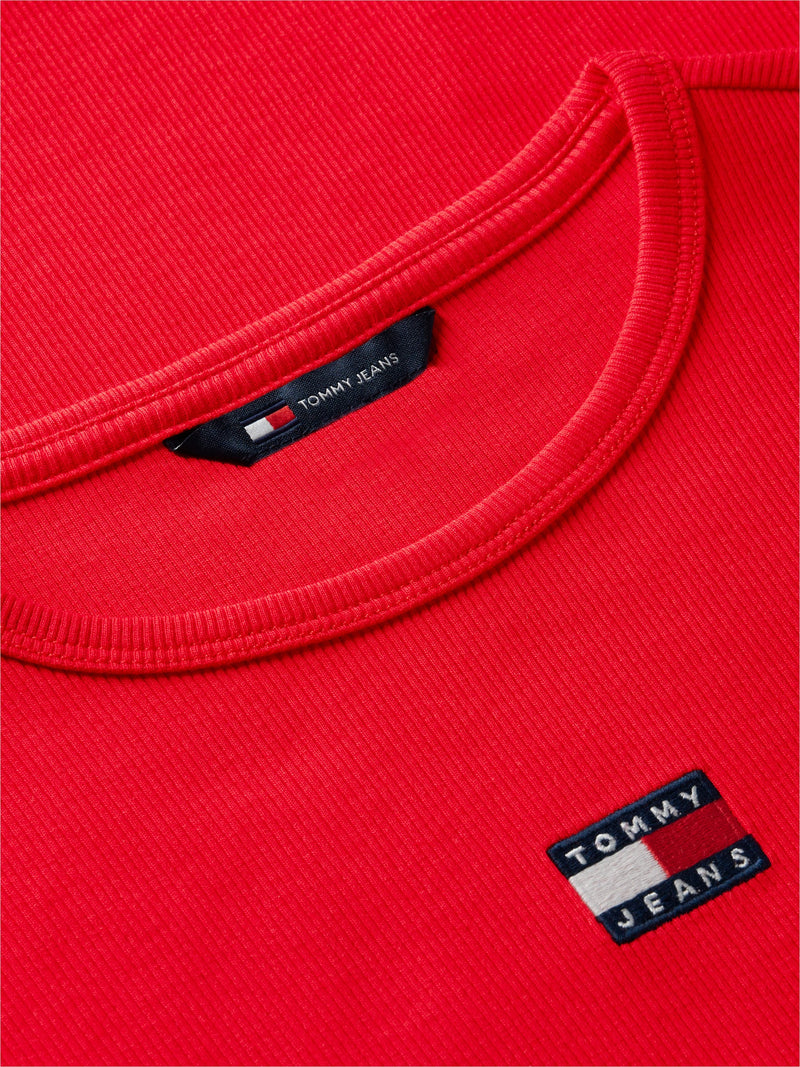 Solid Slim Fit Half Sleeve Ribbed T-Shirt