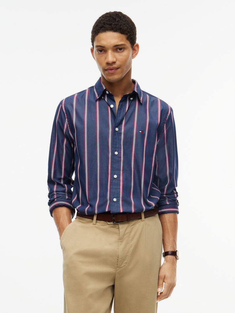 Regular Fit Stripe Poplin Shirt