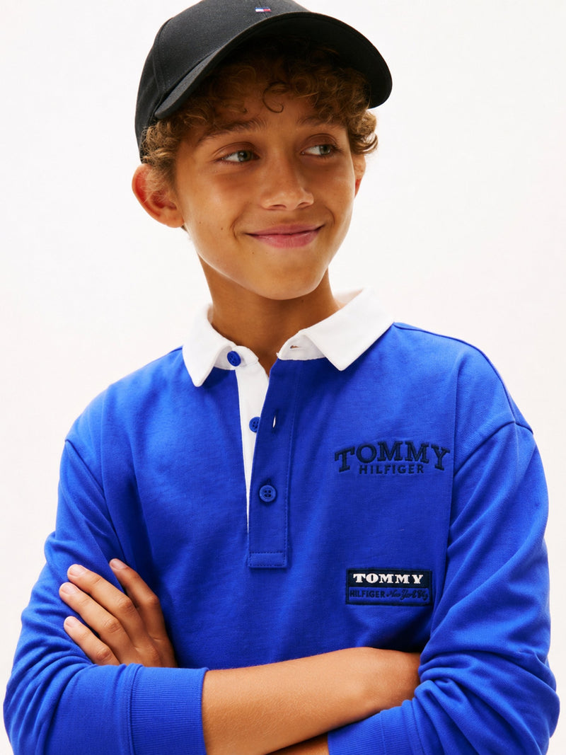 Kids Long-Sleeve Stretch Polo