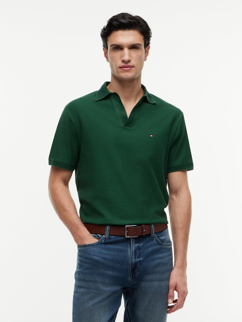 Johnny Collar Crepe Polo