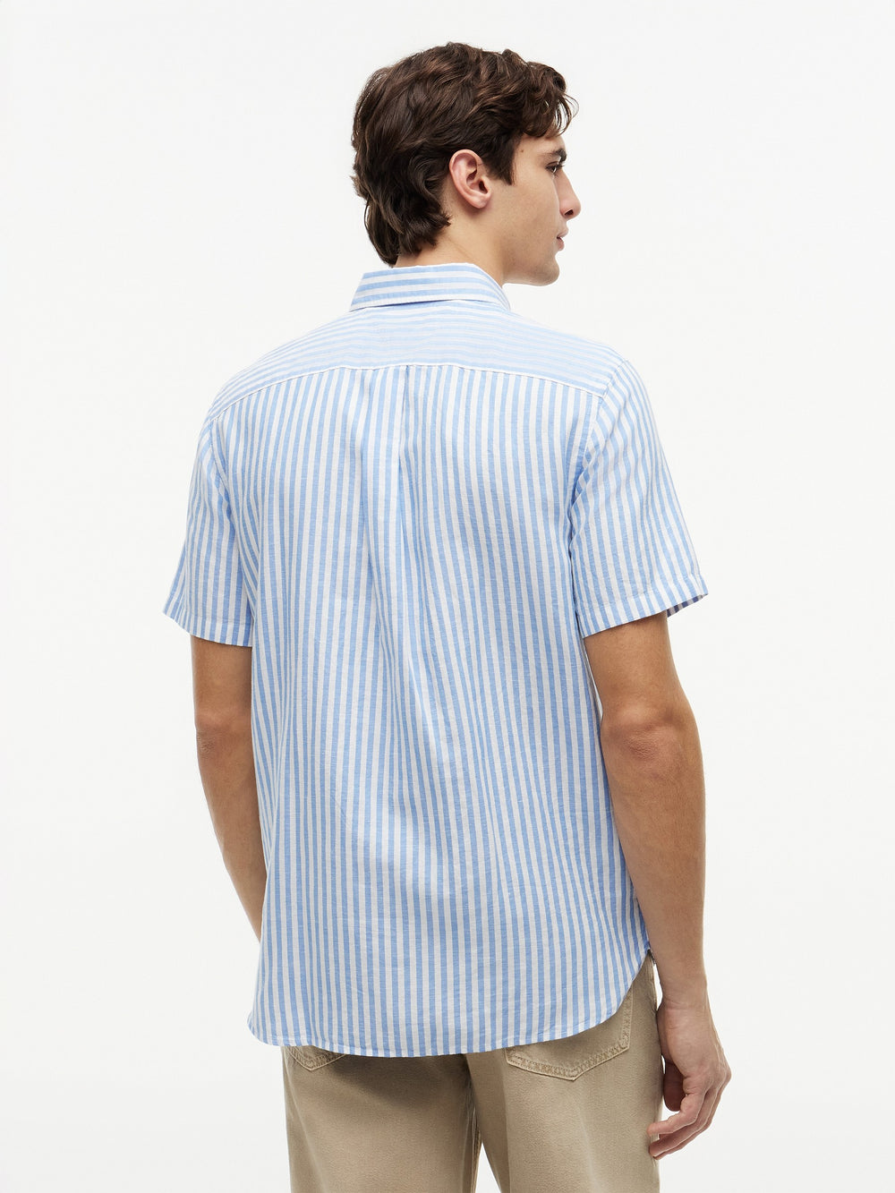 Regular Fit Stripe Ctn Linen Shirt