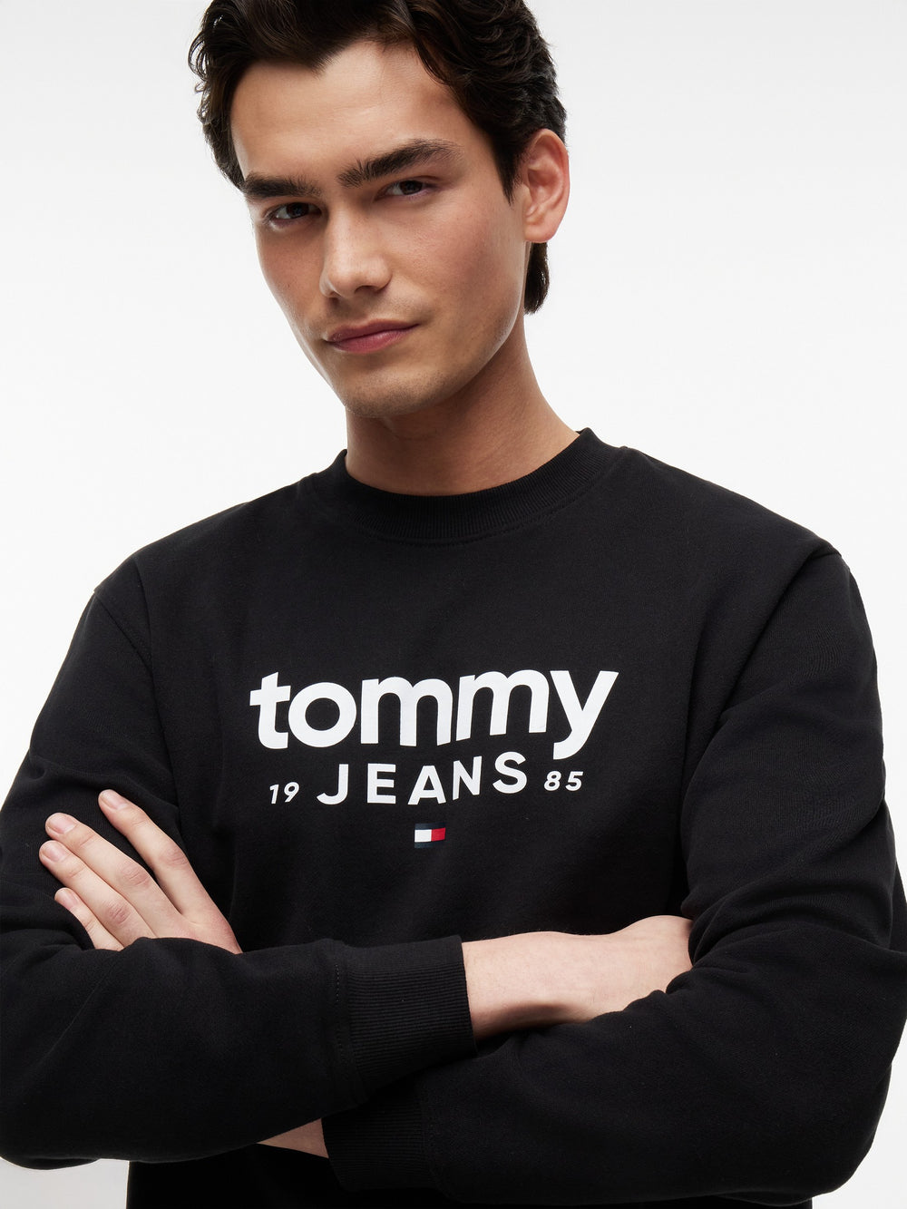 Regular Fit Suede Terry Crew Neck Sweatshirt