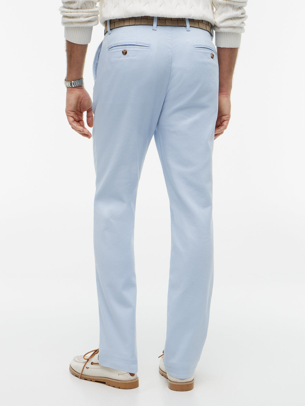 Men Denton Slim Straight Fit Structured Cotton Trouser