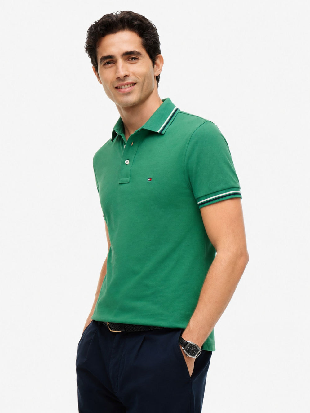 Slim Fit Collar Tipped Polo