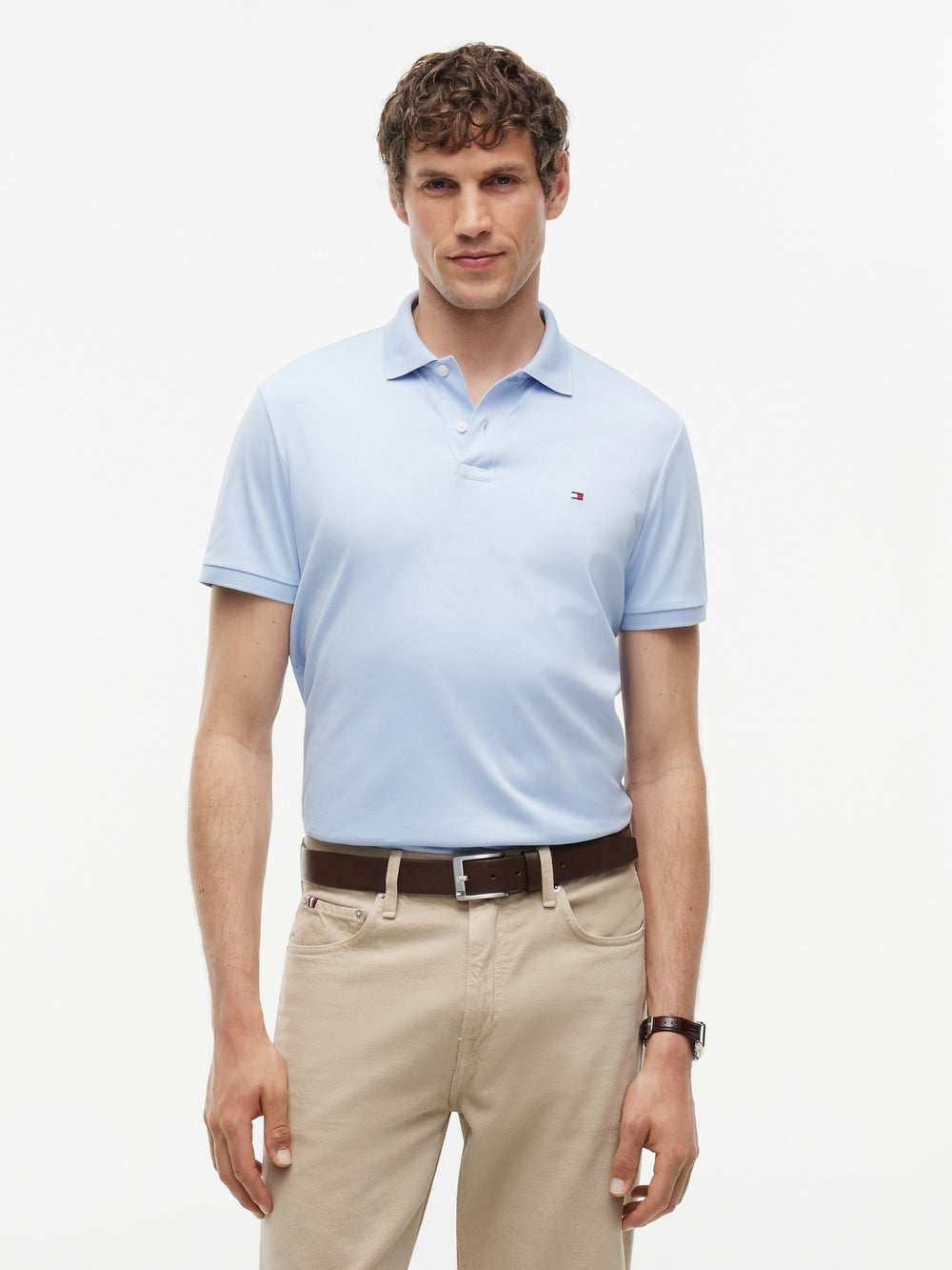 Regular Fit Solid Liquid Cotton Polo