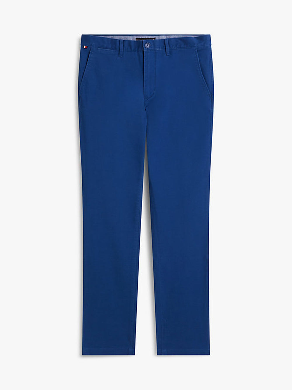 Men Slim Straight Fit Solid Twill Trouser