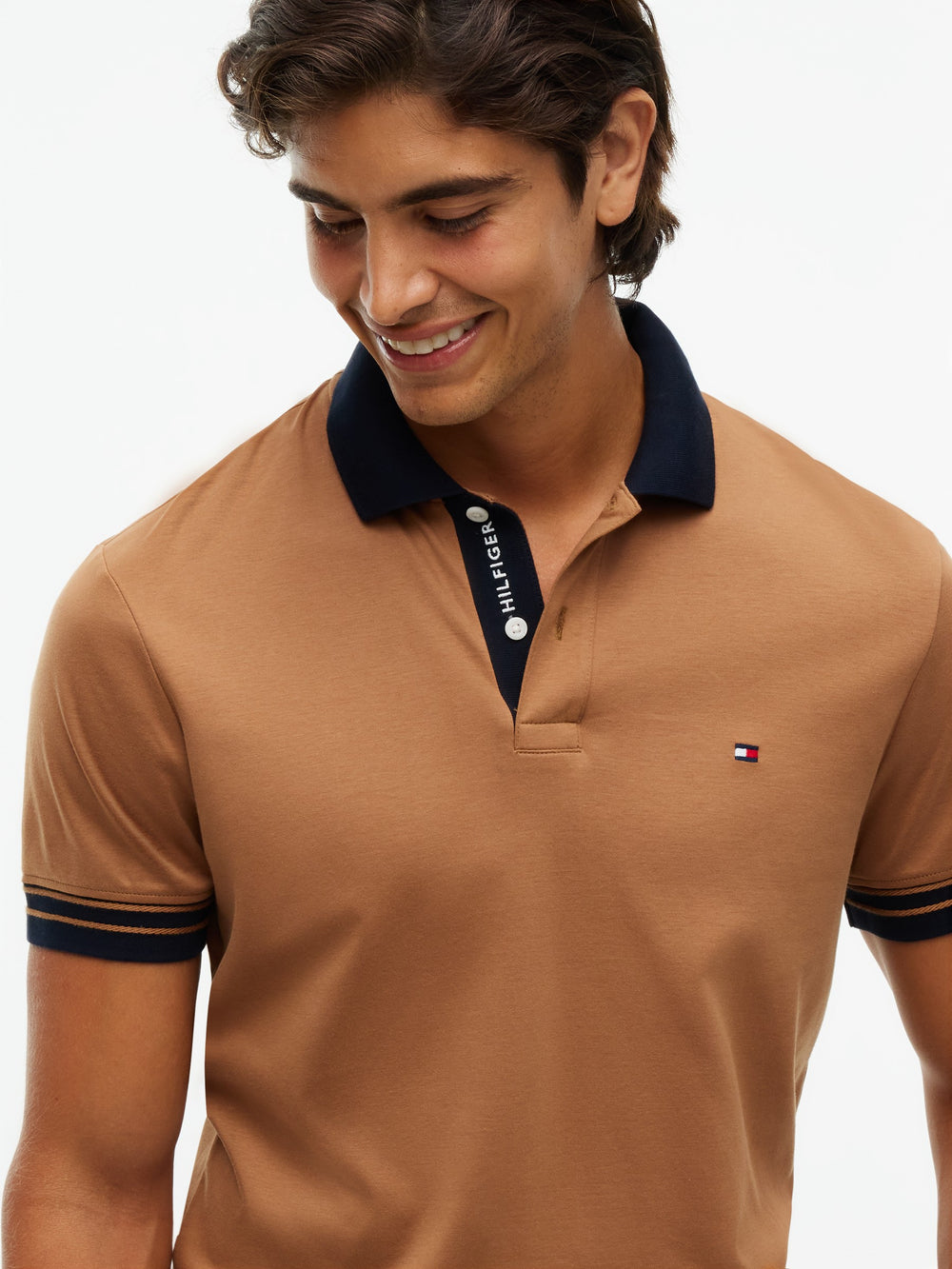Regular Fit Contrast Collar Interlock Polo