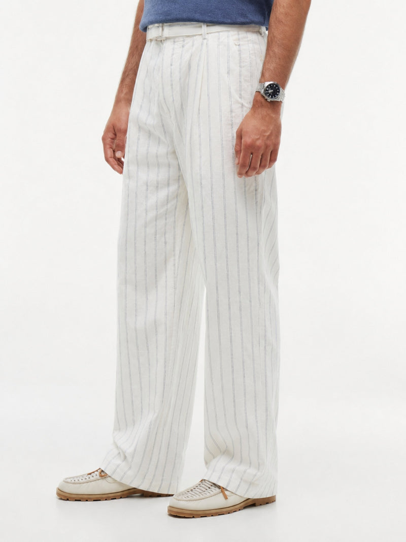 Grand Loose Pleated Linen Trouser
