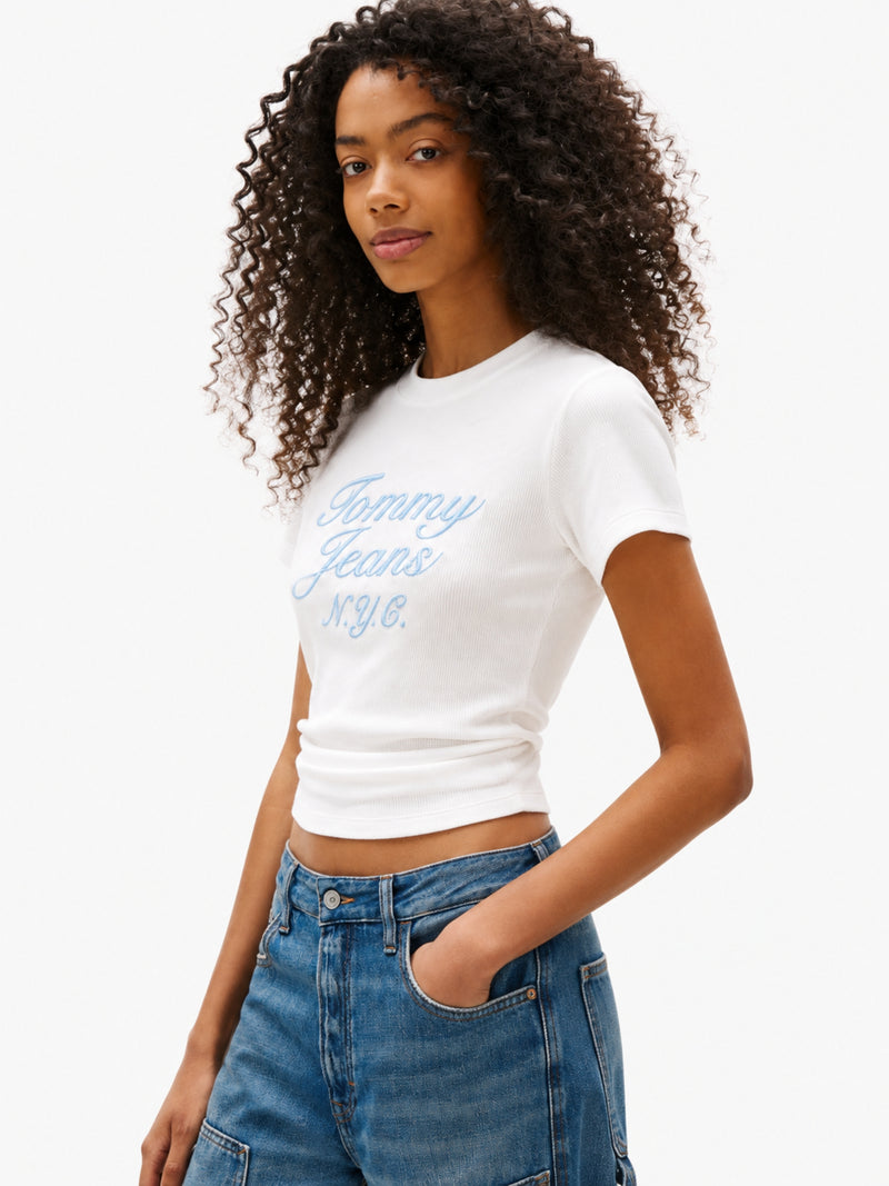 Solid Slim Fit Short Sleeve Ribbed T-Shirt