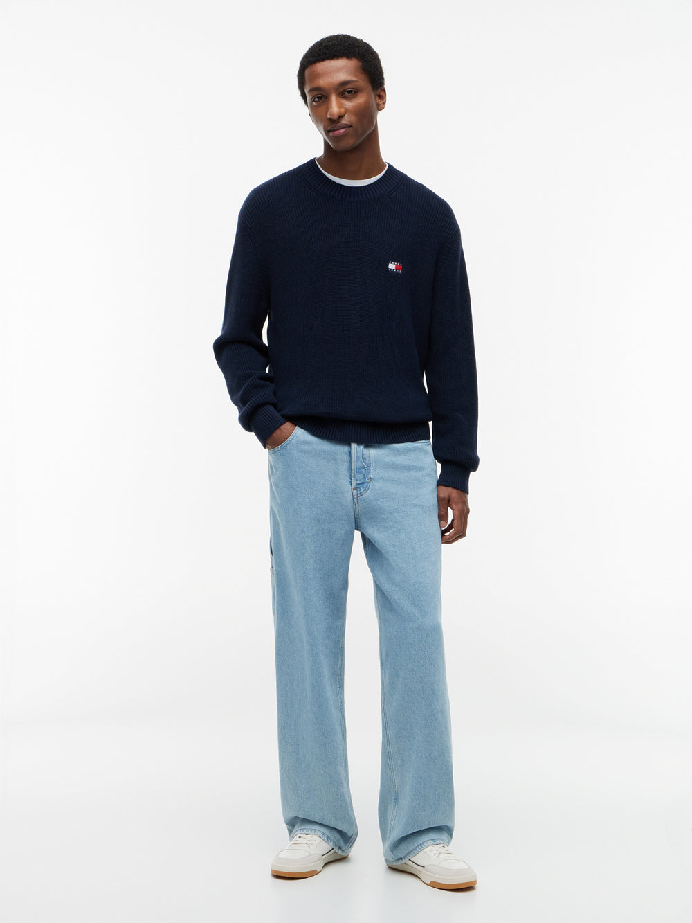 Regular Fit Badge Loose Knit Pullover