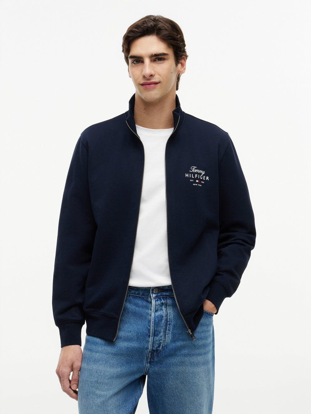 Zip Thru Terry Pullover