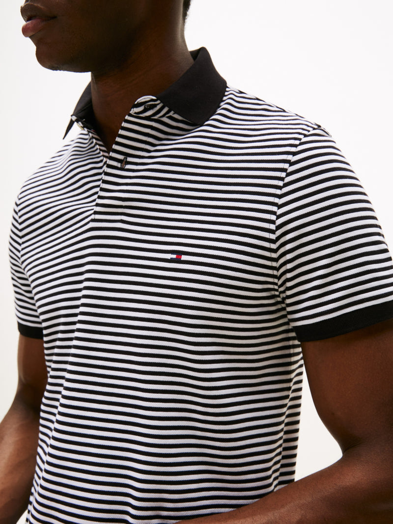 Regular Fit Striped Pique Polo