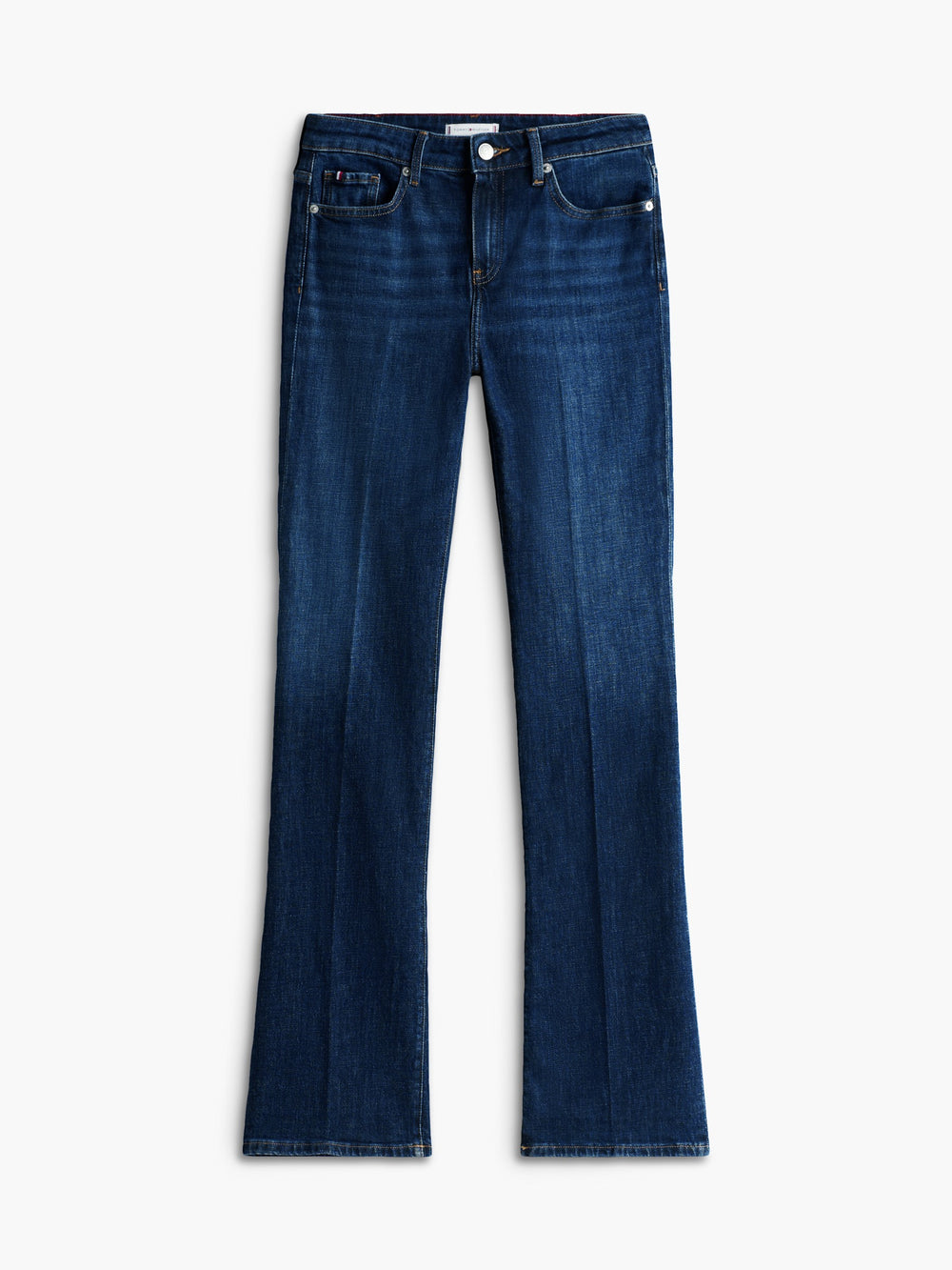Women Mid Rise Dark Wash Stretch Bootcut Jeans