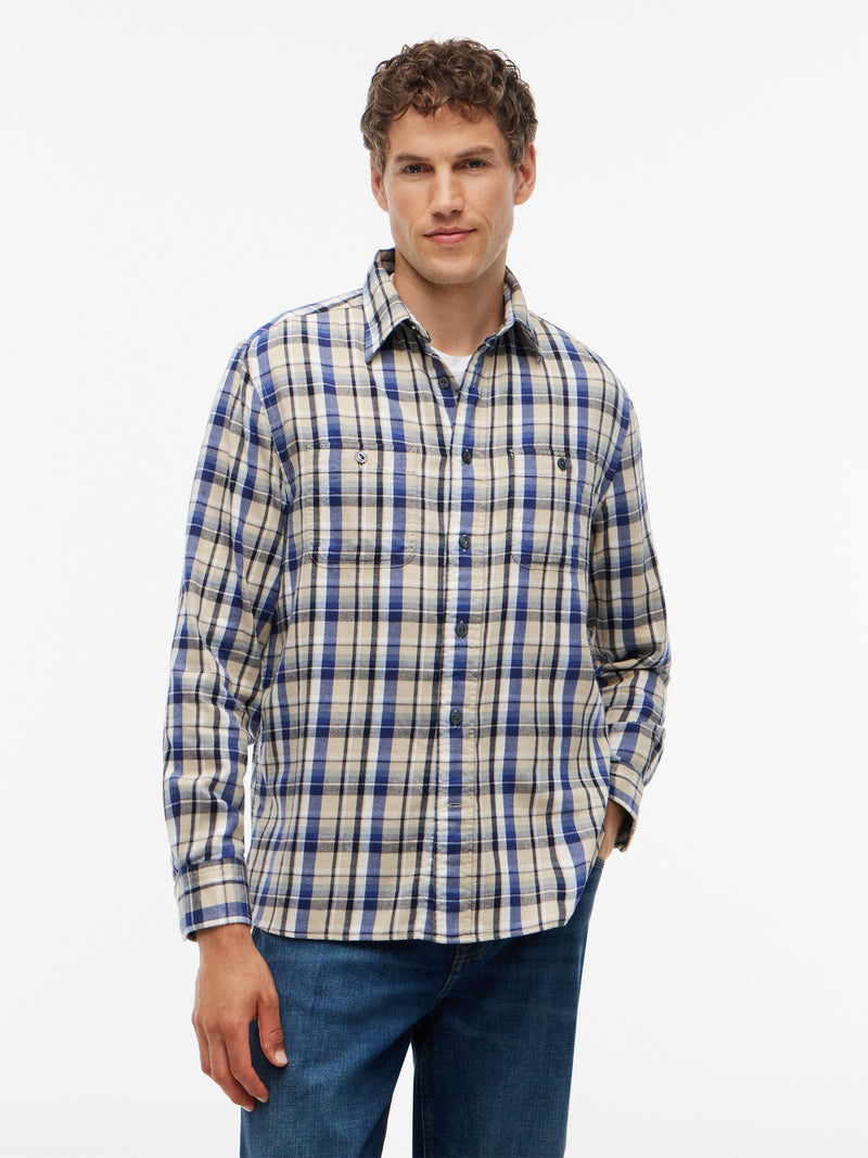 Boxy Fit Check Flannel Shirt
