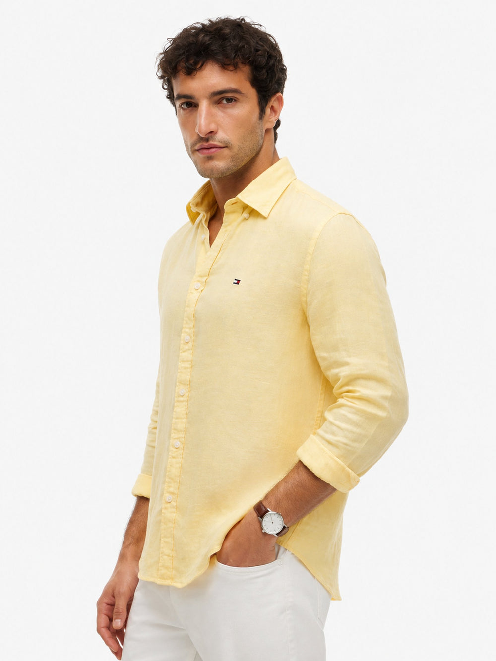 Regular Fit Solid Linen Shirt