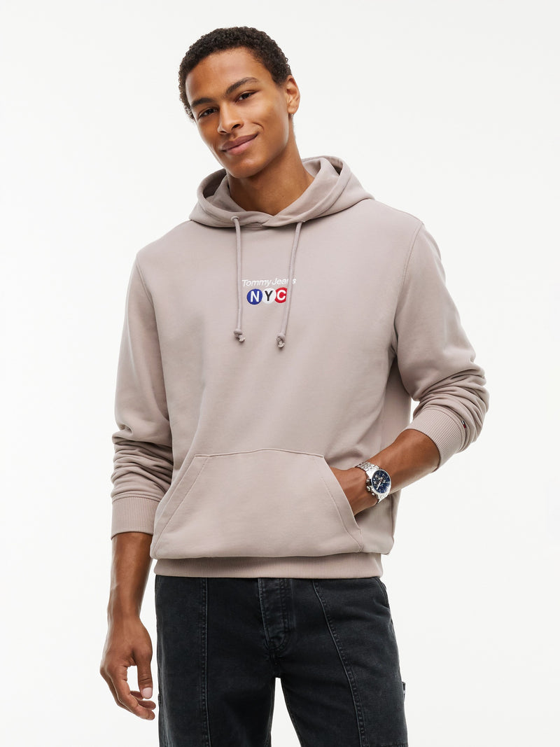 Regular Fit Diagonal Terry Hooded Sweatshirt