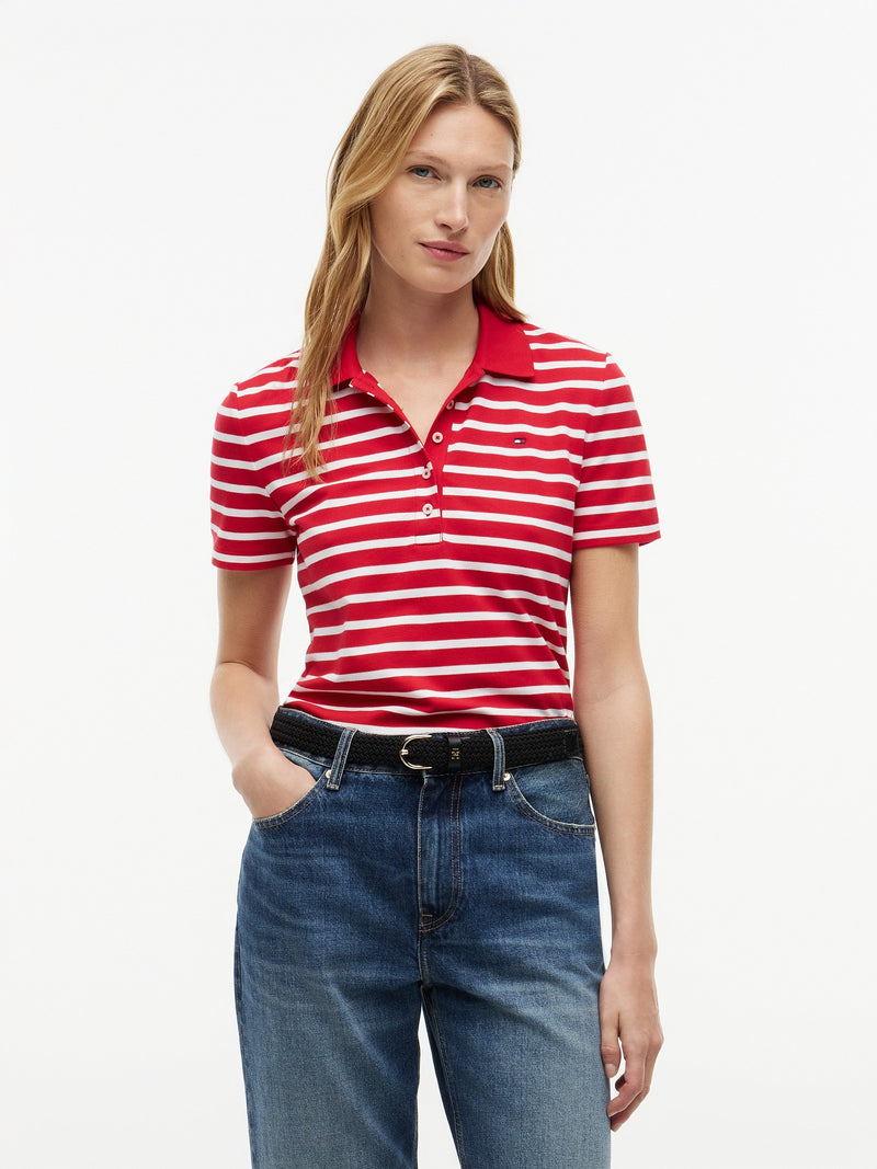Stripe Regular Fit Half Sleeve Pique Polo
