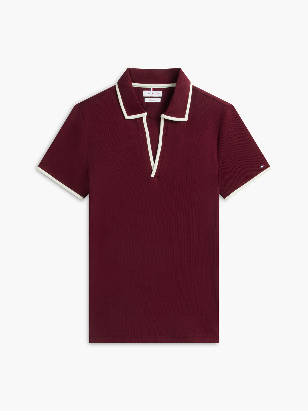 Solid Slim Fit Half Sleeve Ribbed Polo