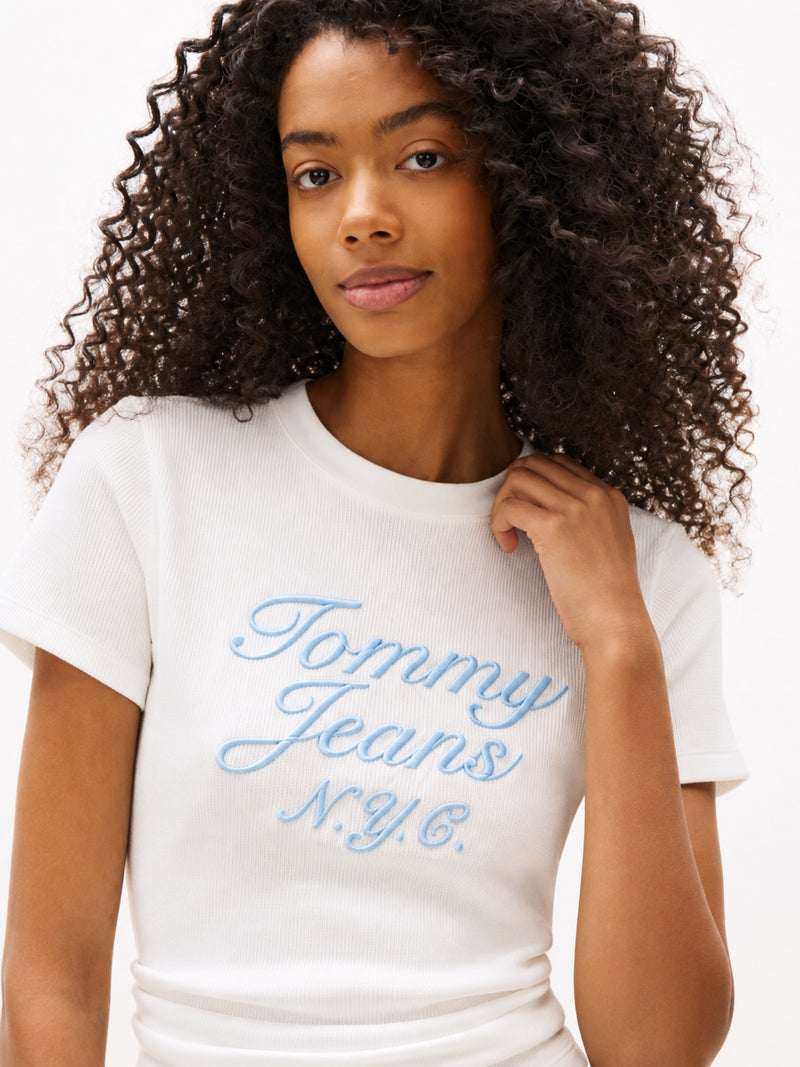 Solid Slim Fit Short Sleeve Ribbed T-Shirt