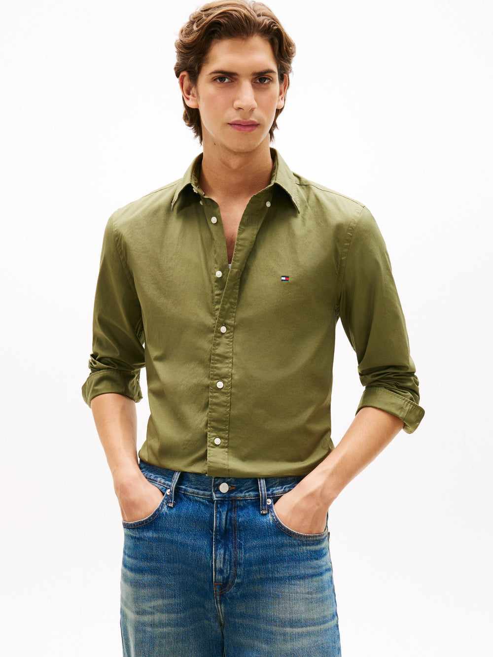 Regular Fit Solid Poplin Shirt