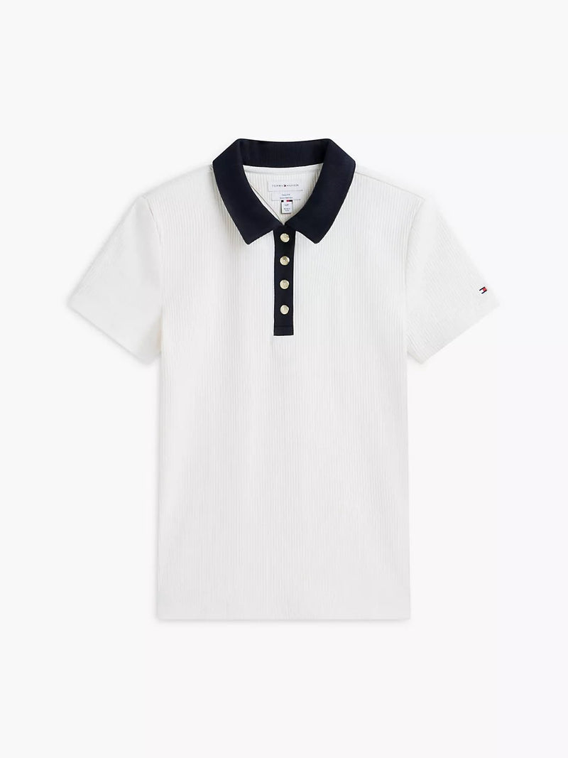 Solid Slim Fit Half Sleeve Ribbed Polo