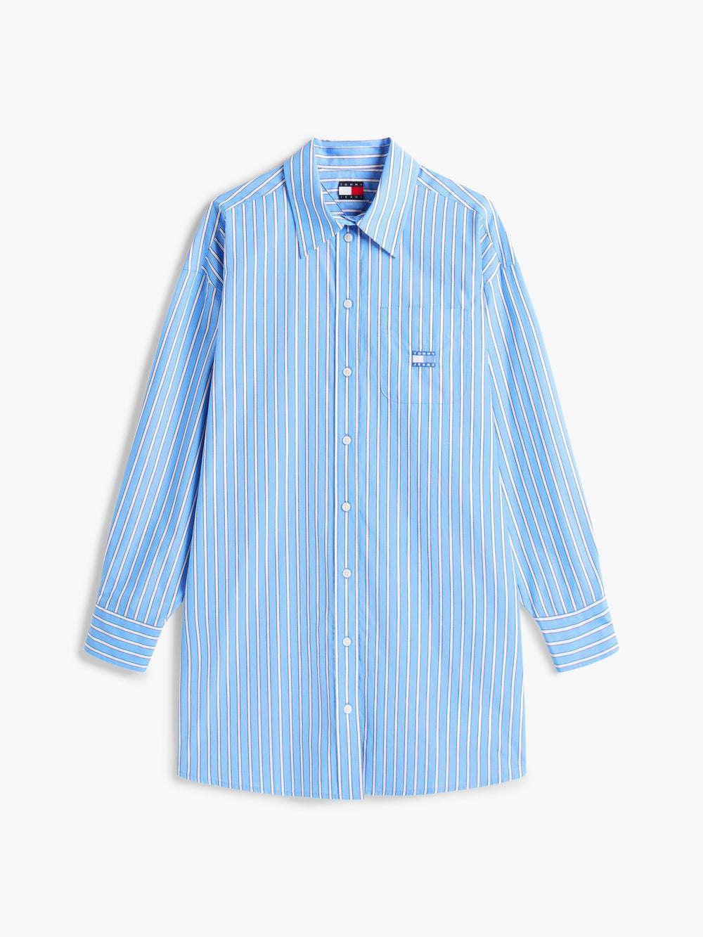 Full Sleeve Stripe Poplin Shift Dress