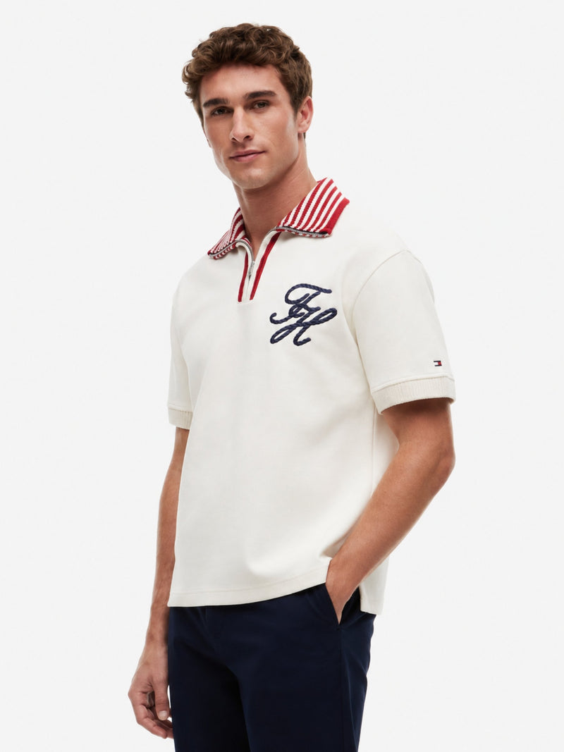 Relaxed Fit Contrast Collar Polo