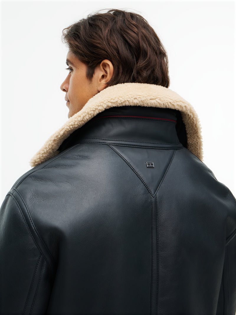 Relaxed Fit Leather Jacket