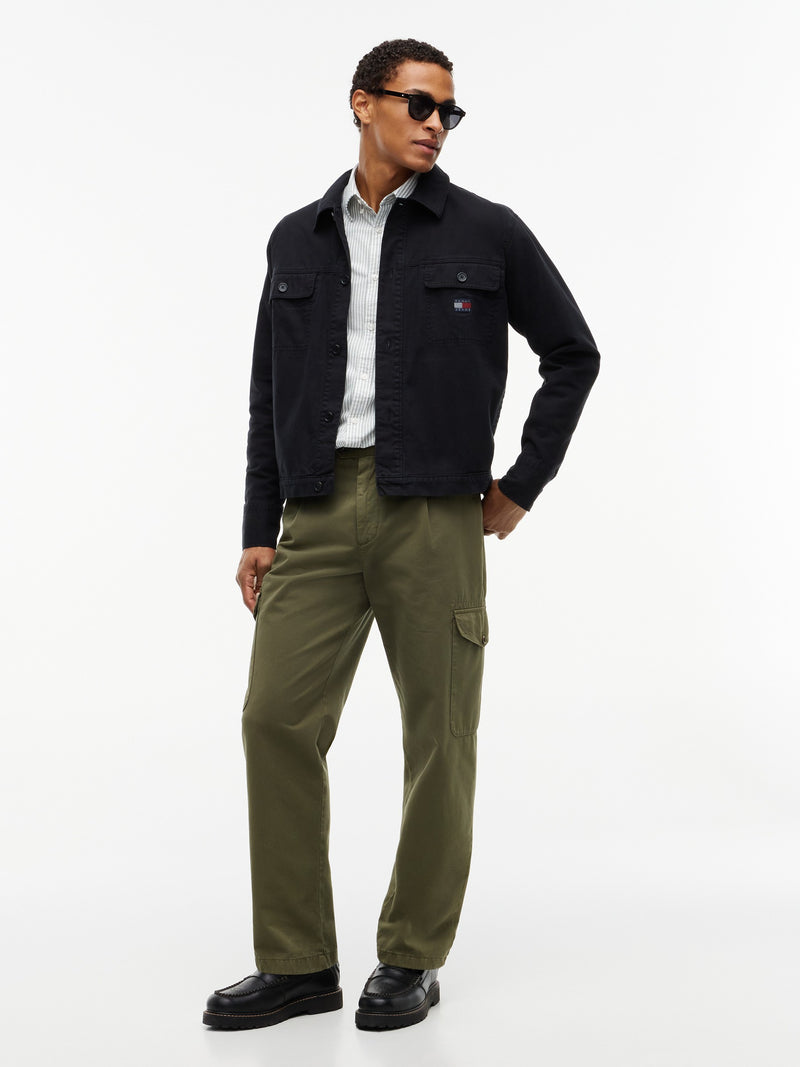Oversized Fit Solid Overshirt Shirt